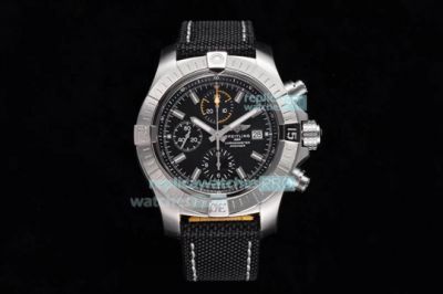 TF Swiss Replica Breitling Avenger Black Dial Stainless Steel Case Watch 45mm